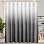 Duschvorhang 240x200cm Grau Textil, Wasserdicht, Waschbar, Farbverlauf