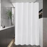 Duschvorhang Wei&szlig; Textil Stoff 100x200 Antischimmel Wasserdicht Mit 6 Ringen