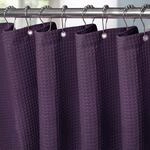Waffel Duschvorhang Textil Mit Metallringen, Lila, 152x214cm