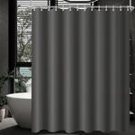 Duschvorhang 180x220cm Dunkelgrau, Wasserabweisend, Beschwerter Saum, Waschbar,