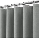 Duschvorhang Leinen Mit Metallringen, Wasserdicht, Grau, 152 X 214 Cm