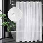 Duschvorhang 180x180cm Transparent Wei&szlig; Wasserdicht Antischimmel Magnetisch