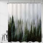 Duschvorhang 180x200 Cm Nebelwald, Textil, Wasserabweisend, Waschbar