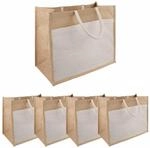 Jute-handtaschen Mit Tasche 5 Nat&uuml;rlich Und Wei&szlig; Vidaxl