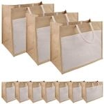 Jute-handtaschen Mit Tasche 10 Nat&uuml;rlich Und Wei&szlig; Vidaxl