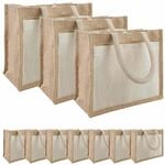 Jute-handtaschen Mit Tasche 10 Nat&uuml;rlich Und Wei&szlig; Vidaxl