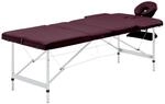Vidaxl Foldable Massage Table 3 Zones Aluminium Wine Purple