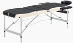 Vidaxl 3-zone Foldable Massage Table Aluminium Black And Beige