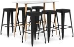 7-tlg. Bar-set Wei&szlig; Und Schwarz Vidaxl