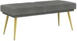 Vidaxl Double-layered Bench Dark Grey 120 X 45 X 46 Cm Velvet