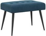 Bank Mit Knopfheftung Blau 60 X 40 X 45 Cm Samt Vidaxl