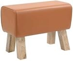 Bank 60 X 30 X 45 Cm Echtes Leder Braun Vidaxl