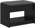 Vidaxl Hall Bench Black Oak 63 X 38 X 45 Cm Engineered Wood And Fabric