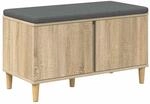 Flurbank Mit Kissen Mit Speicher Sonoma-eiche 80 X 38 X 46 Cm Vidaxl