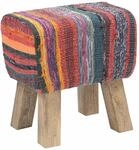 Bank 40 X 30 X 45 Cm Echtes Leder Mehrfarbig Vidaxl