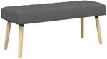Kanalgepolsterte Bank Dunkelgrau 110 X 40 X 46 Cm Stoff Vidaxl