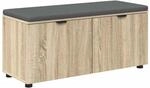 Flurbank Mit Kissen Mit Regal Sonoma-eiche 100 X 38 X 46 Cm Vidaxl