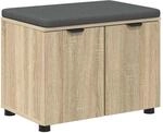 Flurbank Mit Kissen Mit Regal Sonoma-eiche 60 X 38 X 46 Cm Vidaxl
