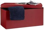 Faltbare Sitzbank 38 X 76 X 38 Cm Hxbxt, 2-sitzer M. Stauraum, Kunstleder Sitzhocker
