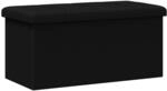 Klappbare Aufbewahrungsbank Schwarz 180 Kg 80 L 77 X 38 X 38 Cm Vidaxl