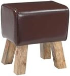 Bank 40 X 30 X 45 Cm Echtes Leder Dunkelbraun Vidaxl