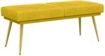 Doppellagige Bank Gelb 120 X 45 X 46 Cm Samt Vidaxl