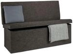 Sitzhocker Mit Lehne, Hxbxt:73x114x38cm, Stabiler Sitzcube, Aufbewahrungsbox Mit