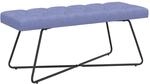 Bank Mit Knopfheftung Jeans Blau 110 X 40 X 46 Cm Stoff Vidaxl