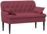 Zweisitzer Mit Knopfheftung Weinrot 111 X 68 X 80 Cm Stoff Vidaxl