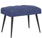 Bank Mit Knopfheftung Polizeiblau 60 X 40 X 45 Cm Samt Vidaxl
