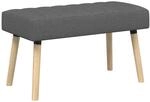 Kanalgepolsterte Bank Dunkelgrau 80 X 40 X 46 Cm Stoff Vidaxl