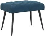 Bank Mit Knopfheftung Blau 60 X 40 X 45 Cm Samt Vidaxl