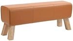 Bank 110 X 30 X 45 Cm Echtes Leder Braun Vidaxl