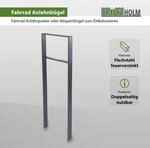 Fahrradanlehnb&uuml;gel 116,5 X 39 Cm Flachstahl 13 Mm Anthrazit Einbetonieren