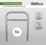 Baumarktplus - 5 X Fahrradanlehnb&uuml;gel 78 X 115 Cm Stahl Feuerverzinkt &Oslash; 60 Mm Grau