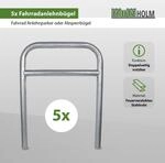 Baumarktplus - 5 X Fahrradanlehnb&uuml;gel 78 X 115 Cm Stahl Feuerverzinkt &Oslash; 49 Mm Grau