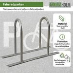 Fahrradanlehnb&uuml;gel 140 X 88 Cm Stahl Feuerverzinkt &Oslash; 50 Mm Grau Freistehend