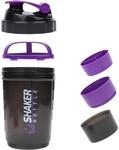 Protein Shaker 500ml Mit Kugel, Auslaufsicher, Bpa-frei, Mit Aufbewahrung, Lila