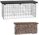 Dema - Gabionenbank Wuppertal 100x30x43cm Anthrazit Wpc Gartenbank Gabione...