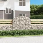 Gabione Mit Hochbogen 150x30x120/140 Cm Verzinktes Eisen Vidaxl