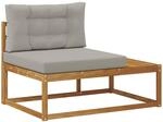Vidaxl Outdoor End Sofa With Cushion Natural 115 X 83 X 73 Cm