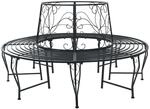 Baumbank 8 -sitzer &Oslash; 160 X 89 Cm Steel Schwarz Rund Vidaxl