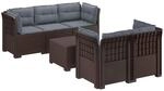 5-sitzer Gartensofa Mit Kissen Rattan-look Pp Braun Vidaxl