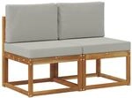 2 St&uuml;ck Outdoor Mittelsofa Massivholz Akazie Natur Vidaxl
