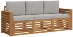 Vidaxl Outdoor Sofa Set 3 Pcs Natural And Light Grey Solid Acacia Wood