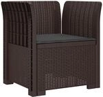 1-sitzer Sessel Mit Kissen Rattan-look Pp Braun Vidaxl