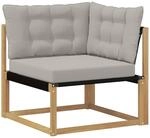 Outdoor Ecksofa Massivholz Akazie Wei&szlig; Vidaxl