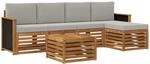 Outdoor-sofagarnitur 6 Stk. Natur Und Hellgrau Vidaxl