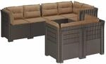 7-sitzer Gartensofa Mit Kissen Rattan-look Pp Hellgrau Vidaxl