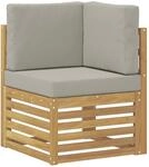 Outdoor Ecksofa Massivholz Akazie Wei&szlig; Vidaxl